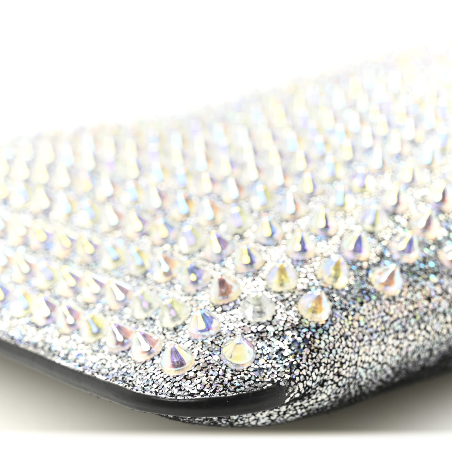 Nappa Mica Studded Loubiclutch Silver