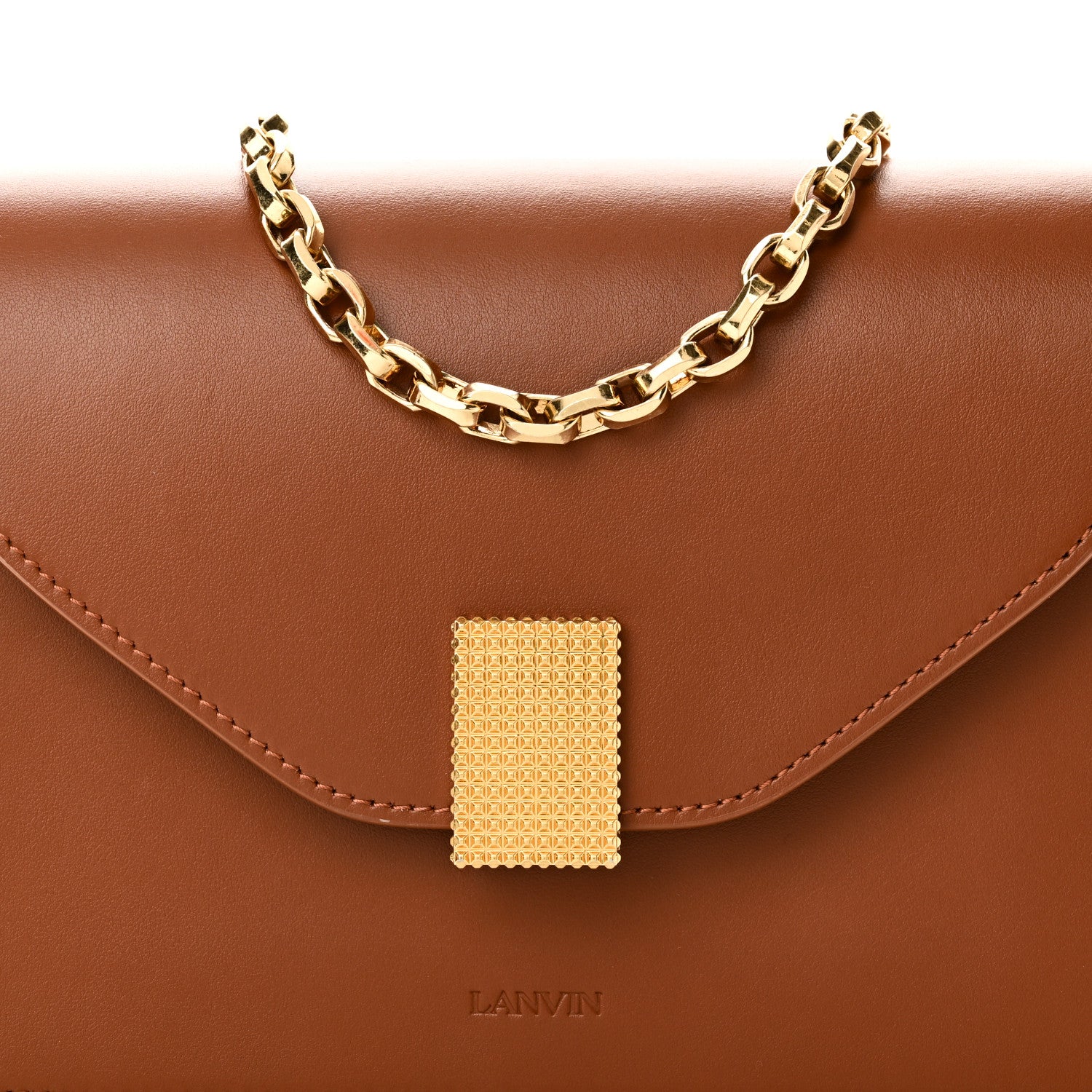 Lanvin Calfskin Concerto Chain Bag Tan 7 of 9