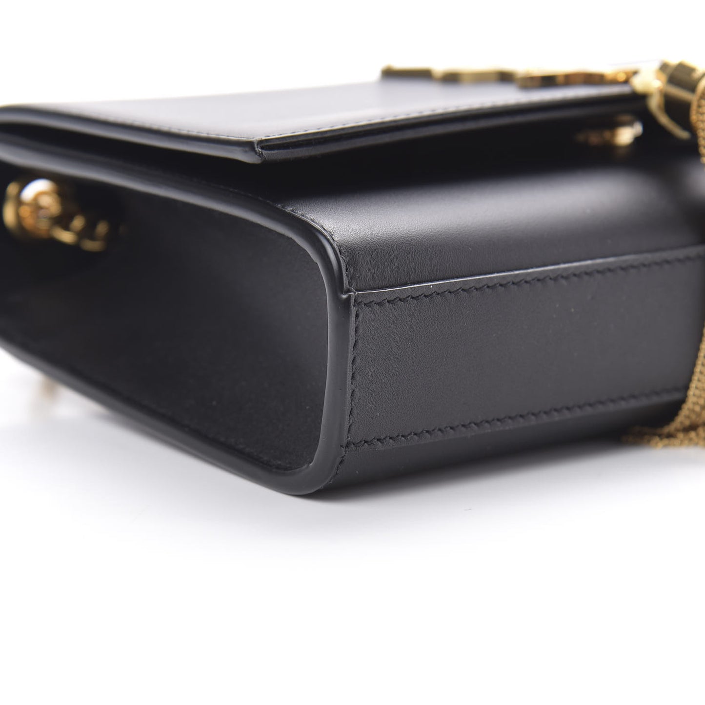 Calfskin Small Classic Monogram Kate Tassel Satchel Black