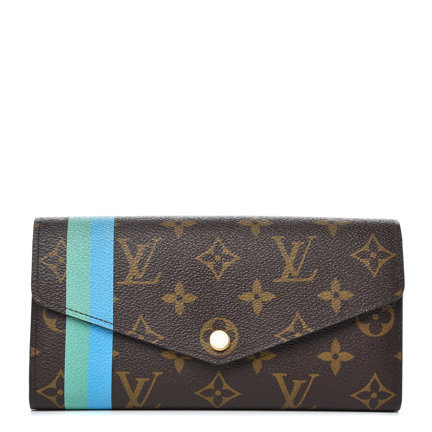 Louis Vuitton Monogram My LV Heritage Sarah Wallet NM Bleu Clair Vert Clair 1 of 6
