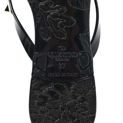 Valentino Garavani PVC Jelly Rockstud Bow Thong Sandals 37 Black 6 of 7