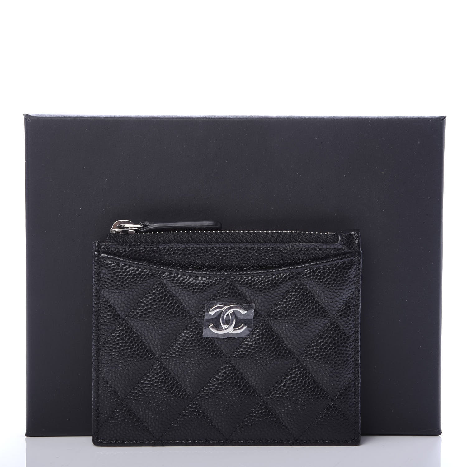 Chanel Caviar Quilted CC Zip Card Holder Black 8 of 8