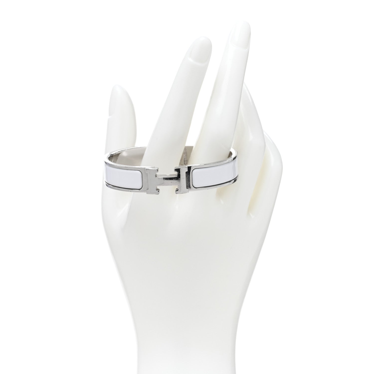Hermes Enamel Narrow Clic Clac H Bracelet PM White 2 of 5