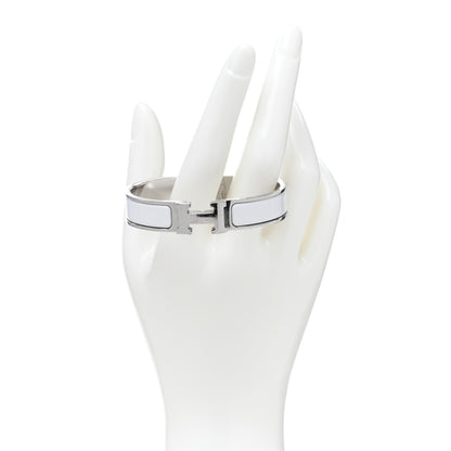 Hermes Enamel Narrow Clic Clac H Bracelet PM White 2 of 5