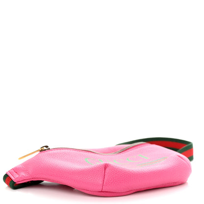 Gucci Grained Calfskin Small Logo Belt Bag Box Pink Green 5 of 11