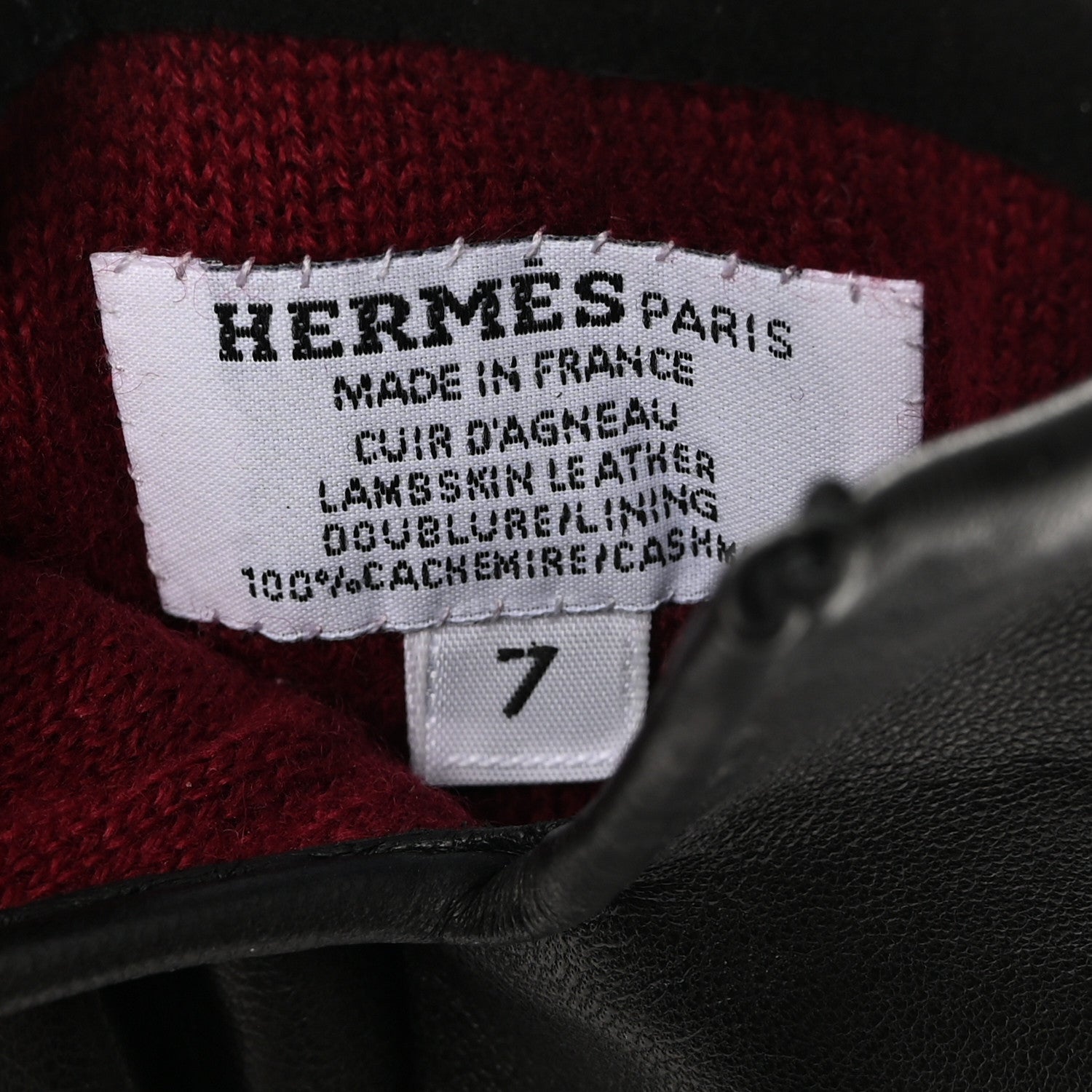 Hermes Lambskin Suede Harmonie Gloves 7 Black 3 of 5