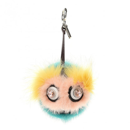 Fendi Shiny Nappa Mink Fox Fur Crystal QuTweet Dazzling Bag Bug Charm Bordeaux Seashell Multicolor 1 of 6