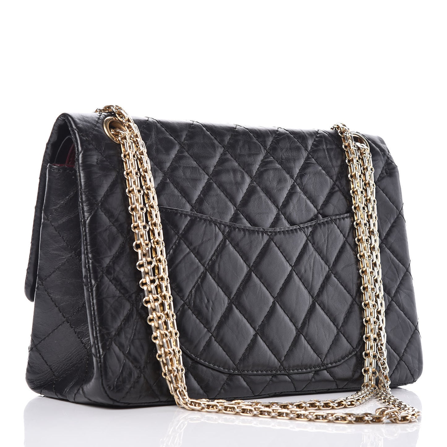 Aged Calfskin Quilted 2.55 Reissue 226 Flap Black