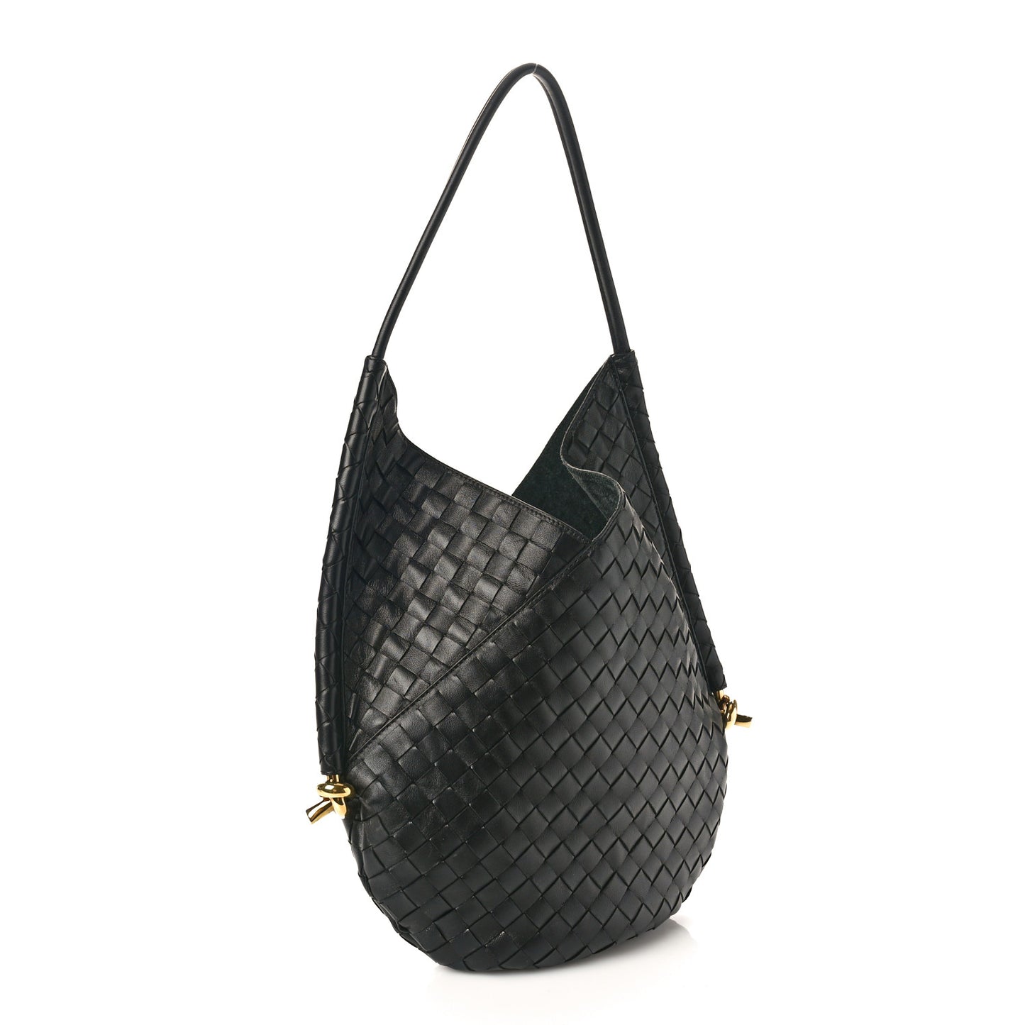 Nappa Intrecciato Medium Solstice Hobo Black