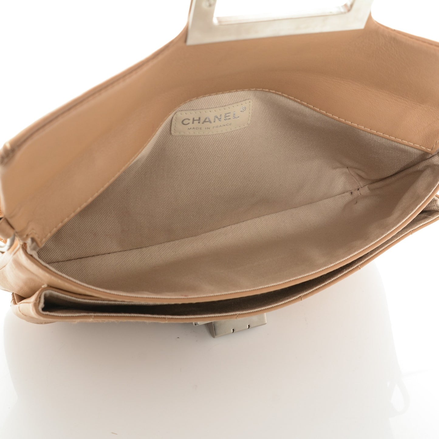 Calfskin Square Stitched Mademoiselle Shoulder Bag Tan