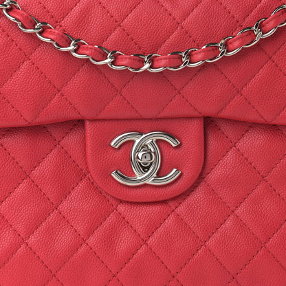 Chanel Washed Caviar Quilted Maxi Single Flap Fuchsia 10 of 10