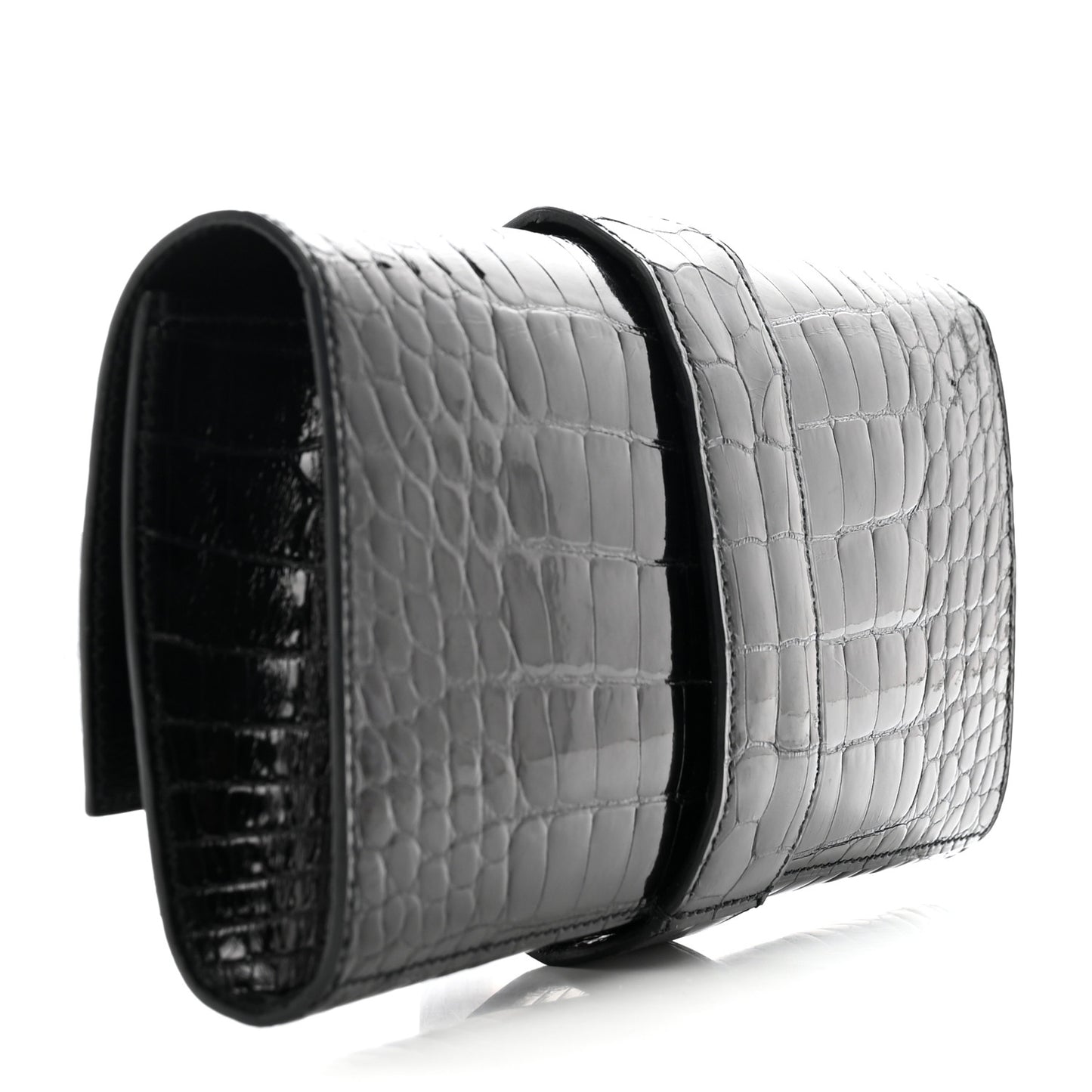 Shiny Alligator Medor Clutch 23 So Black