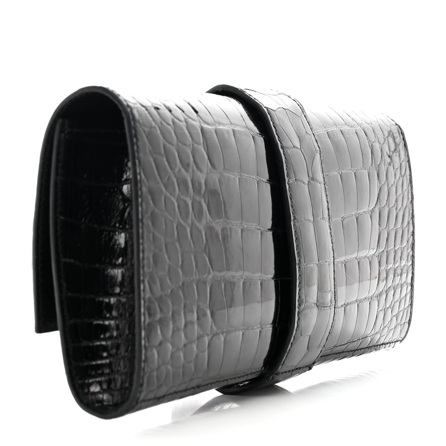 Hermes Shiny Alligator Medor Clutch 23 So Black 3 of 8