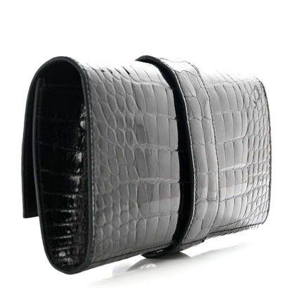 Hermes Shiny Alligator Medor Clutch 23 So Black 3 of 8