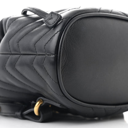 Gucci Calfskin Matelasse GG Marmont Flap Backpack Black 9 of 10