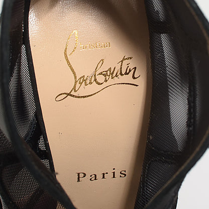 Christian Louboutin Suede Mesh Altarakna 150 Peep Toe Platform Booties 34 Black 13 of 13