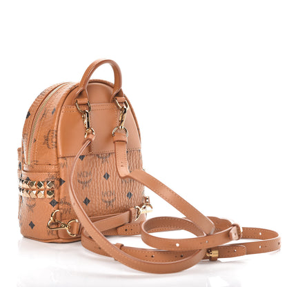 MCM Visetos Side Stud X-Mini Stark Backpack Cognac 3 of 9