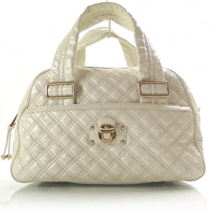 Marc Jacobs Patent Quilted Ursula Bowler Chalk 1 of 10