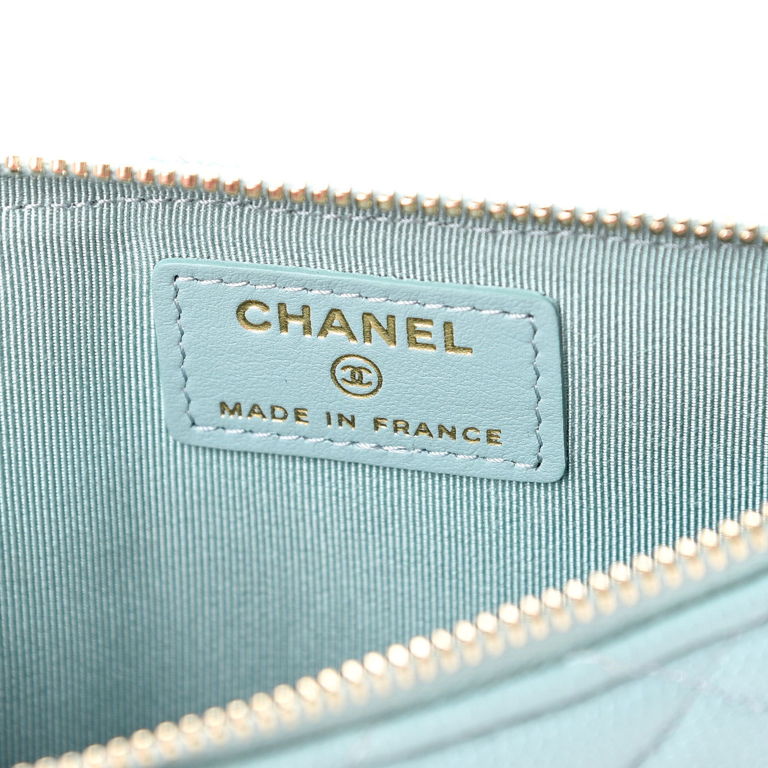 Chanel Caviar Quilted Classic Flat Wallet Pouch Light Blue 5 of 7