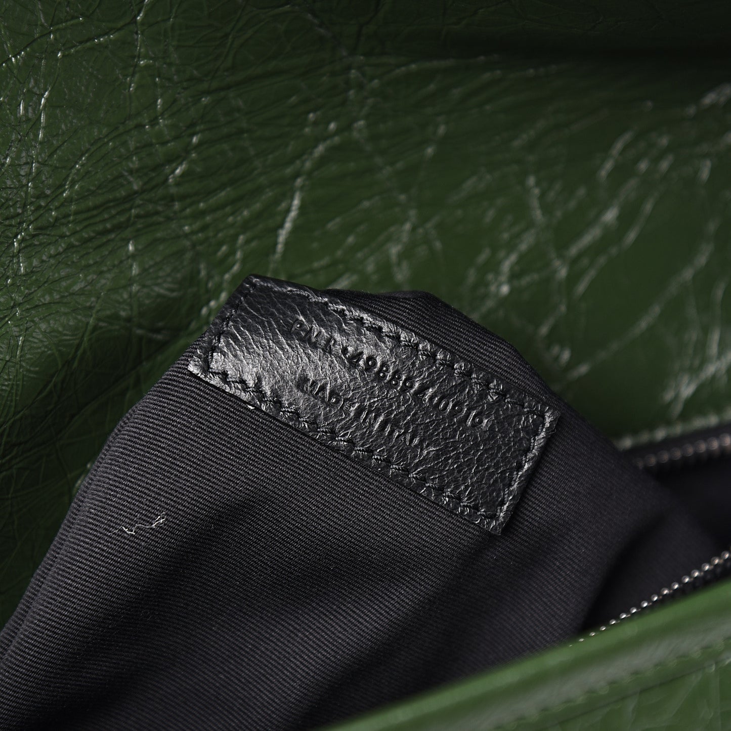Crinkled Calfskin Matelasse Monogram Medium Niki Chain Satchel Military Olive