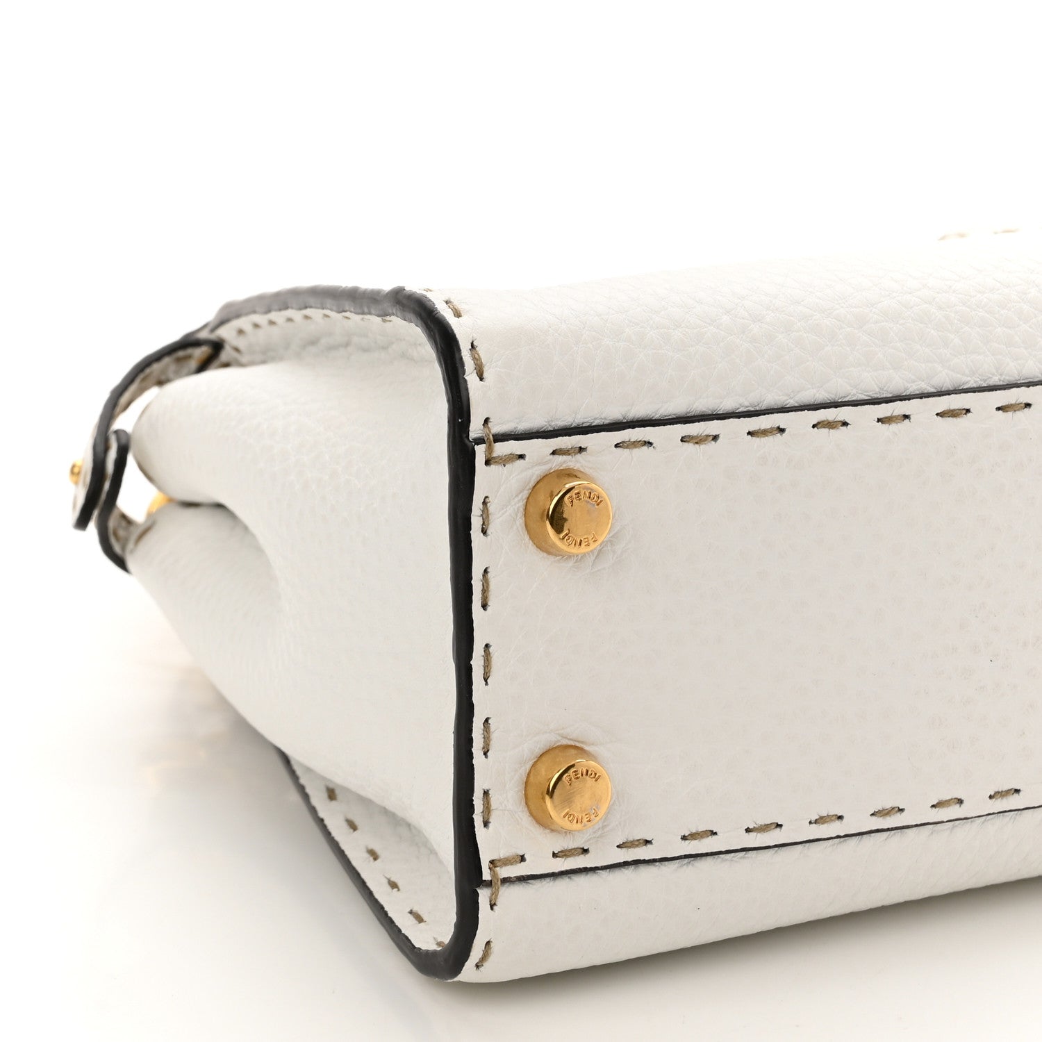 Fendi Cuoio Romano Selleria Mini Peekaboo Iconic Satchel White 8 of 9