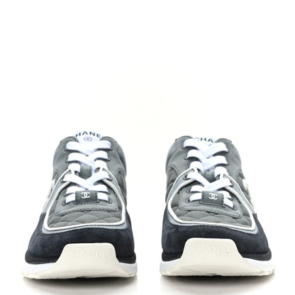 Chanel Fabric Suede Calfskin Quilted CC Sneakers 37 Dark Grey 2 of 7