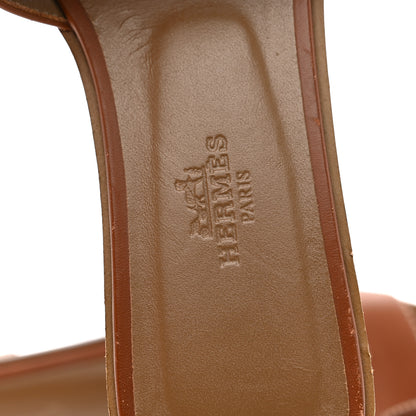 Hermes Box Calfskin Oran Sandals 36 Gold 8 of 9