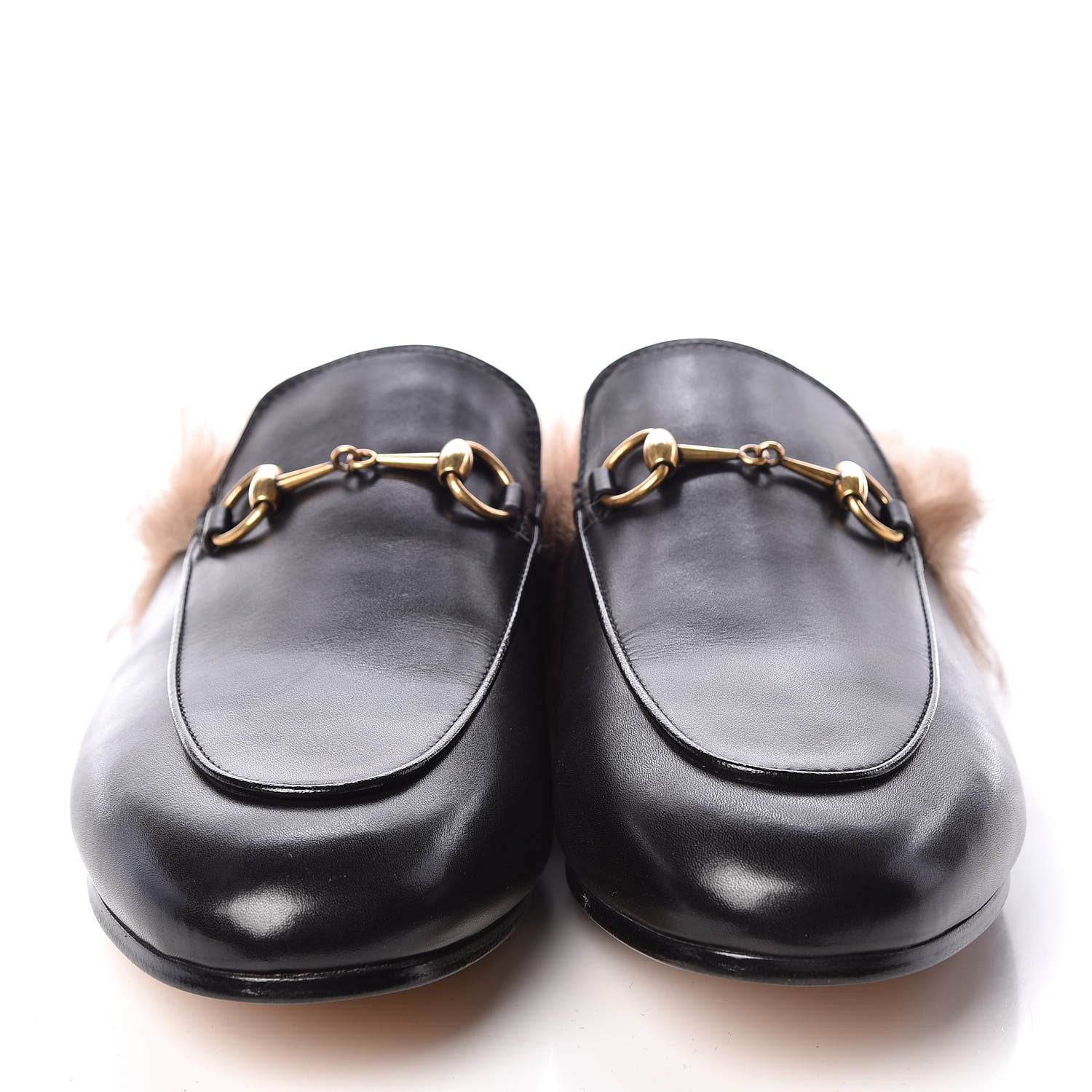 Gucci Calfskin Fur Womens Princetown Slippers 39 Black 2 of 7