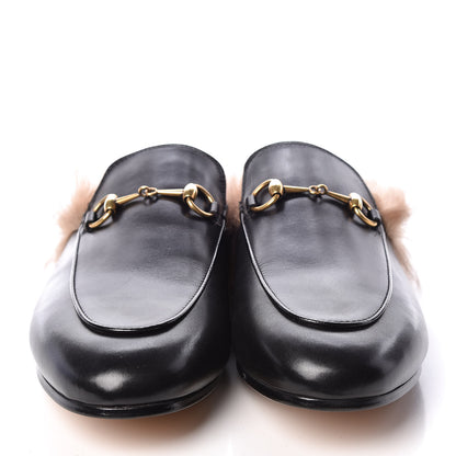 Gucci Calfskin Fur Womens Princetown Slippers 39 Black 2 of 7