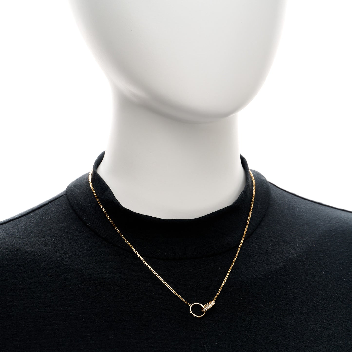 18K Yellow Gold Diamond Interlocking LOVE Necklace