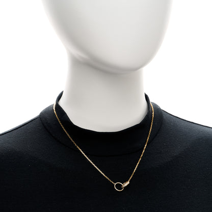 Cartier 18K Yellow Gold Diamond Interlocking LOVE Necklace 2 of 4