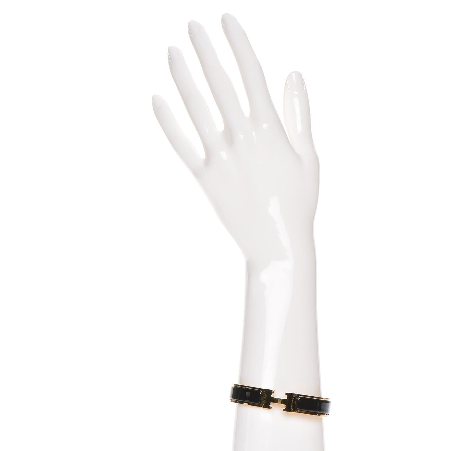 Hermes Enamel Narrow Clic Clac H Bracelet GM Black 2 of 9