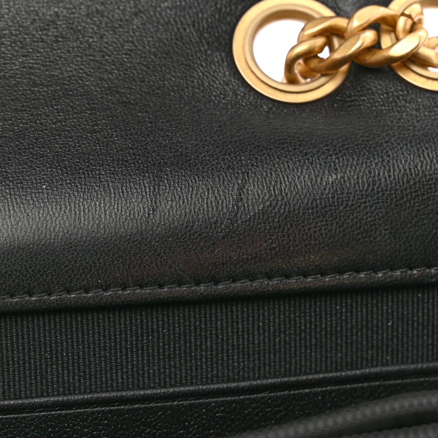 Chanel Shiny Lambskin Quilted Dynasty Wallet On Chain WOC Black 13 of 14