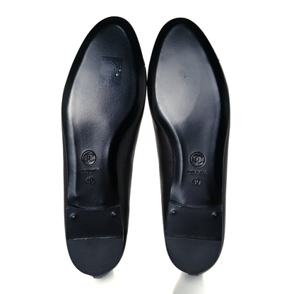 Chanel Lambskin Patent Cap Toe Ballerina Flats 40 Black 7 of 10