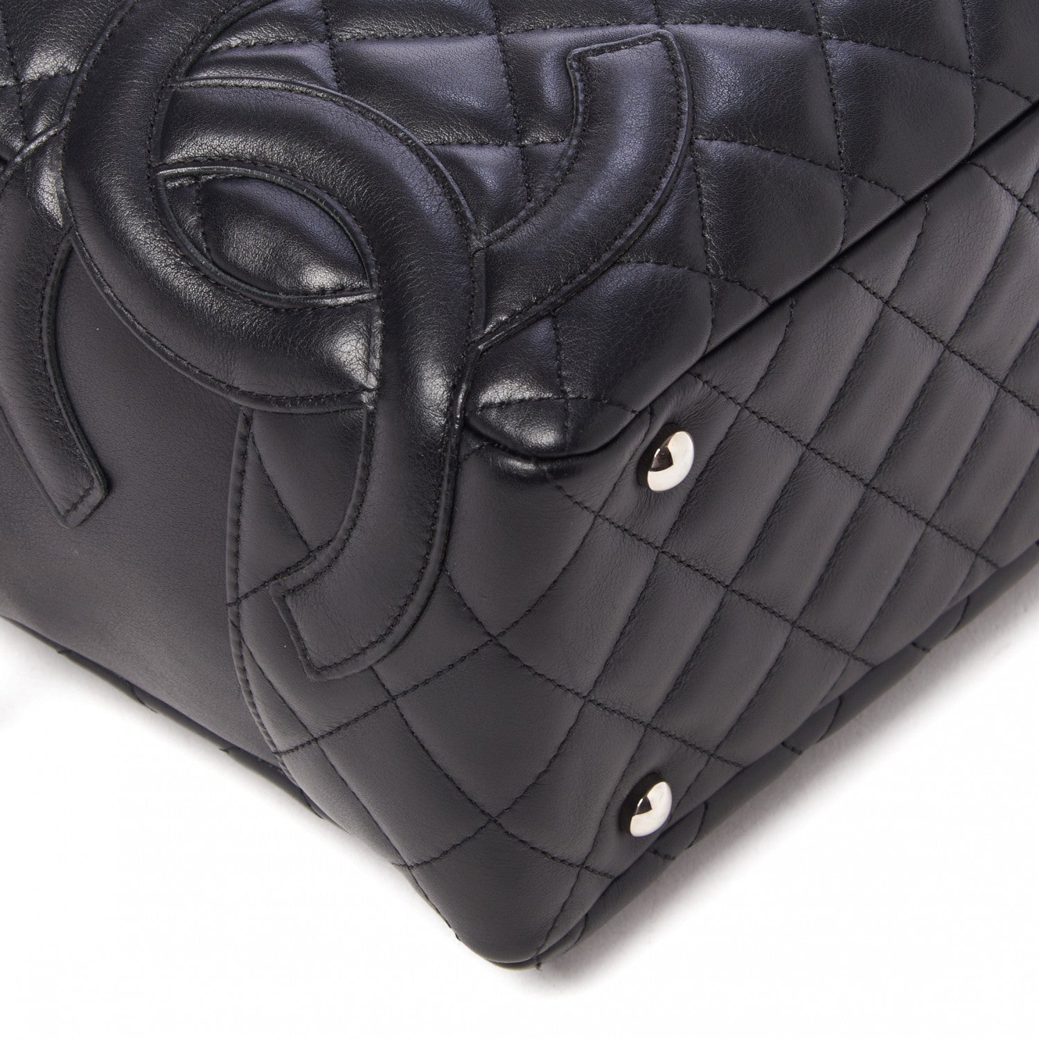 Chanel Calfskin Quilted Large Cambon Bowler Black 6 of 10