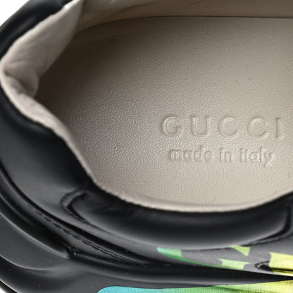 Gucci Calfskin Iridescent Logo Womens Rhyton Sneakers 35 Black 7 of 11
