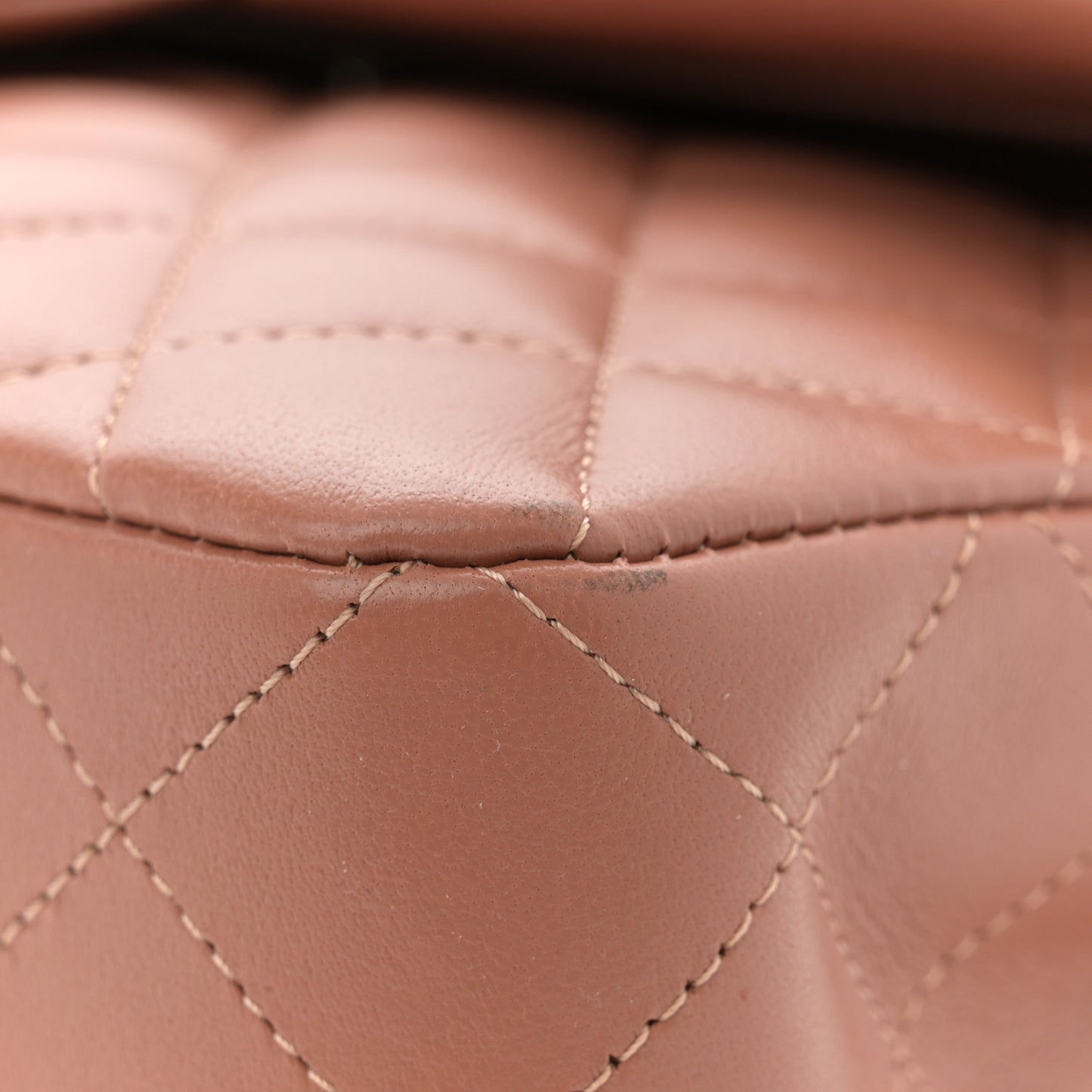 Lambskin Quilted Small Double Flap Brown