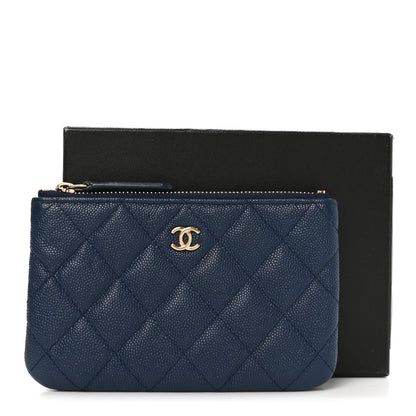 Chanel Caviar Quilted Small Cosmetic Case Navy Blue 8 of 8