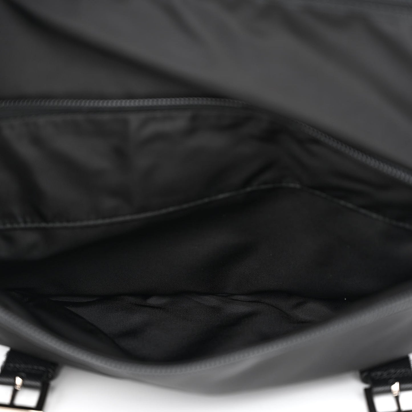 Tessuto Nylon Saffiano Double Buckle Messenger Shoulder Bag Black