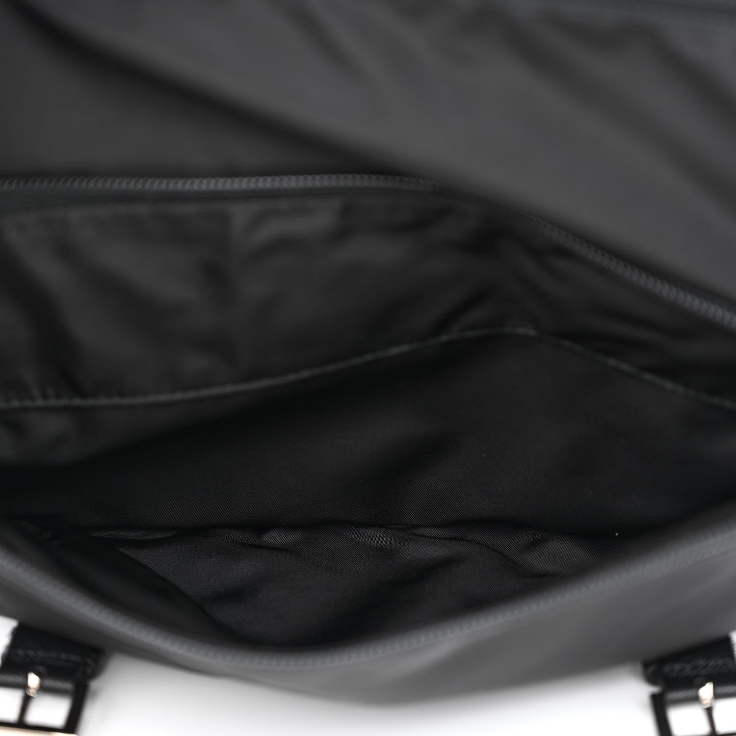 Prada Tessuto Nylon Saffiano Double Buckle Messenger Shoulder Bag Black 5 of 12