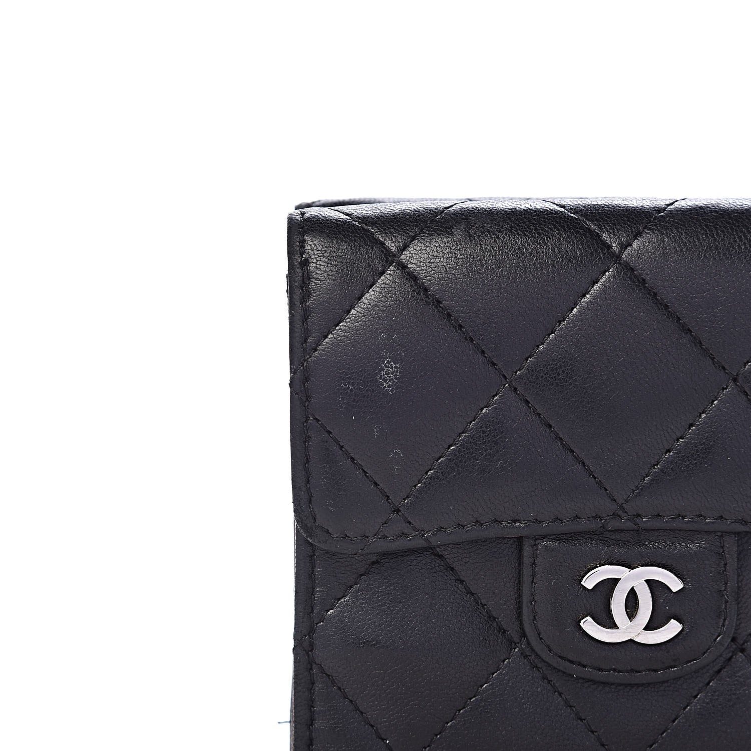 Chanel Lambskin Quilted Double Sided Wallet Black 10 of 13