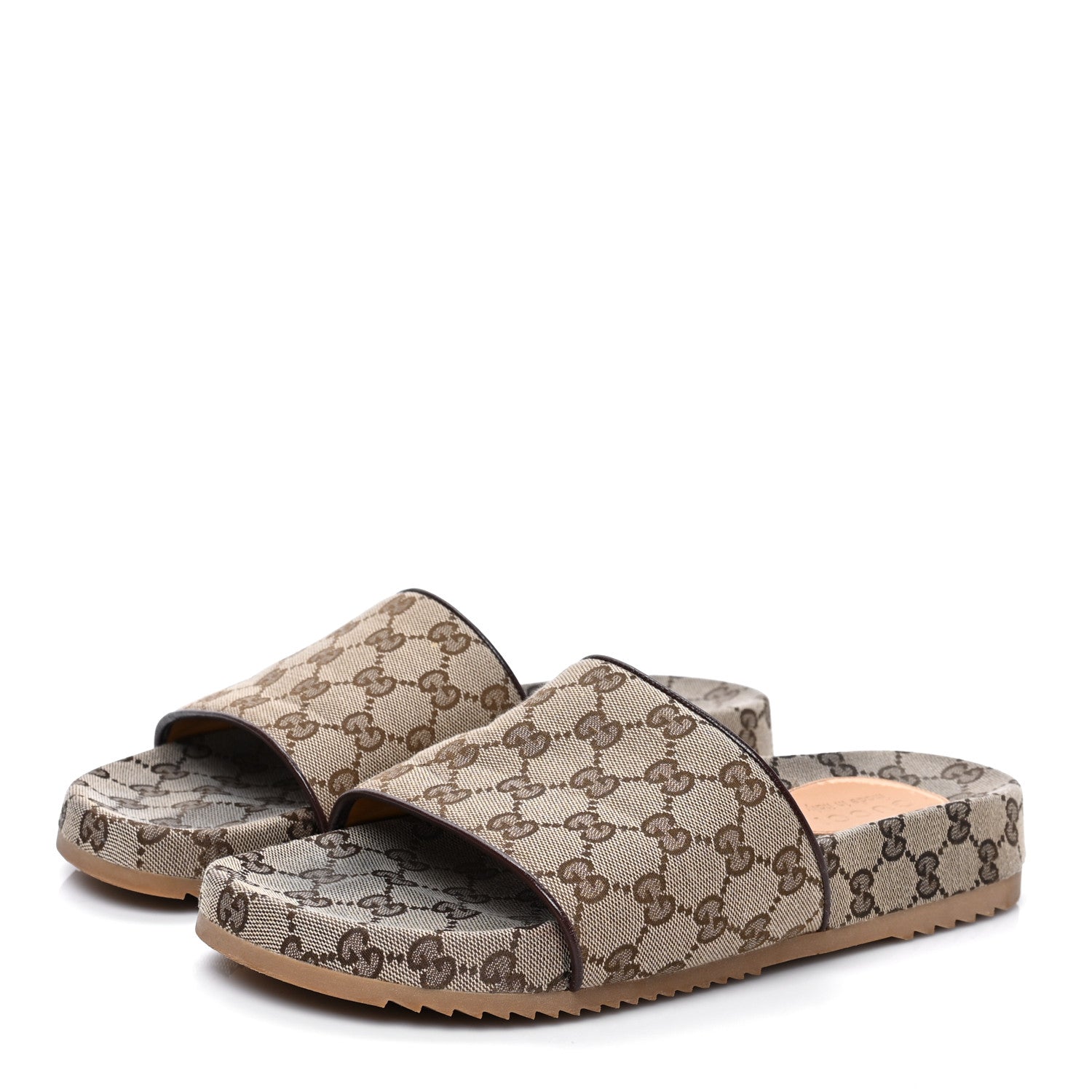 Gucci Canvas GG Monogram Mens Slide Sandals 10 Beige 3 of 9