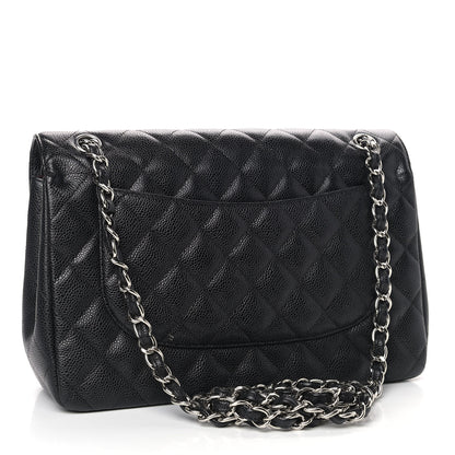 Chanel Caviar Quilted Jumbo Double Flap Black 3 of 12