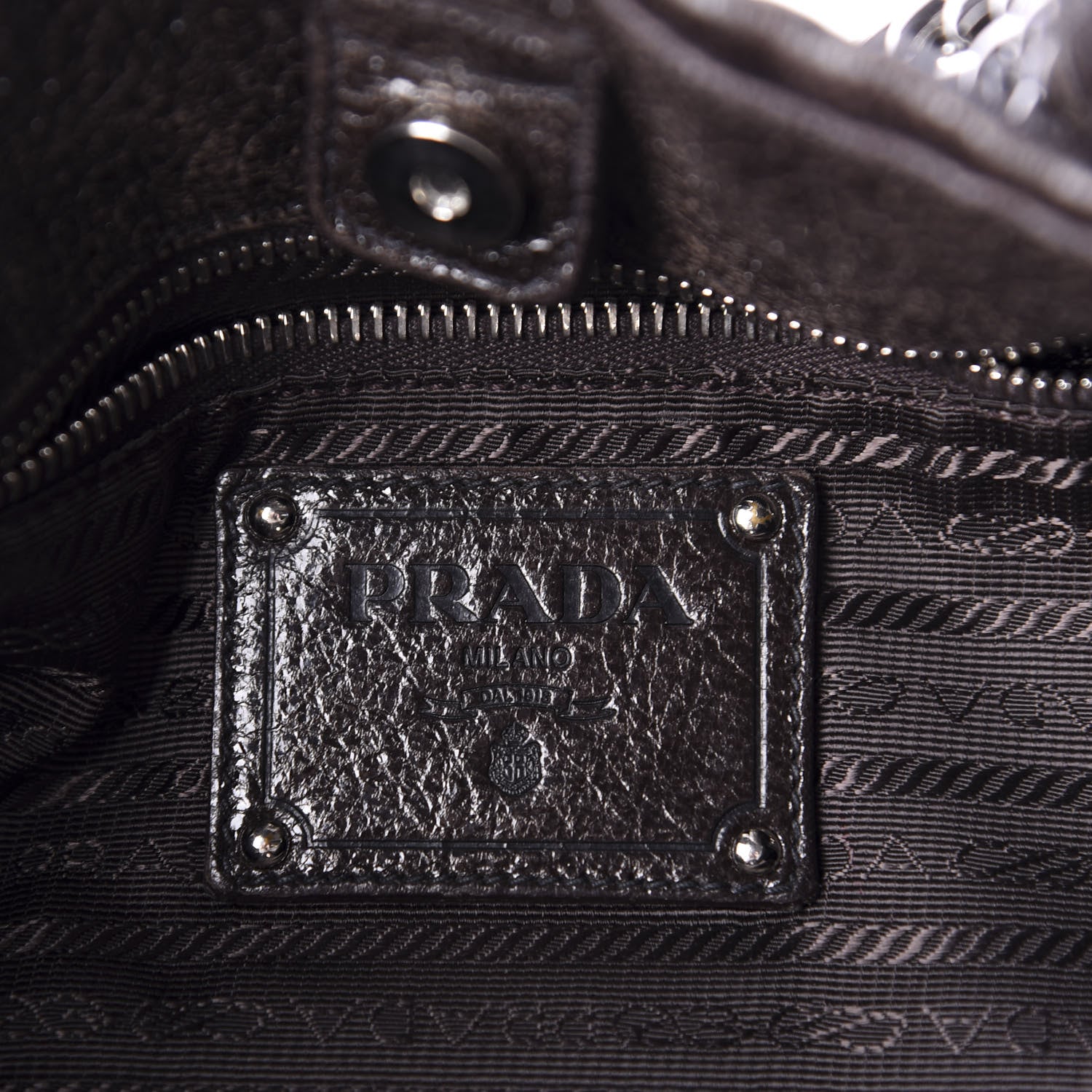 Prada Cervo Lux Chain Shoulder Bag Brown 8 of 10
