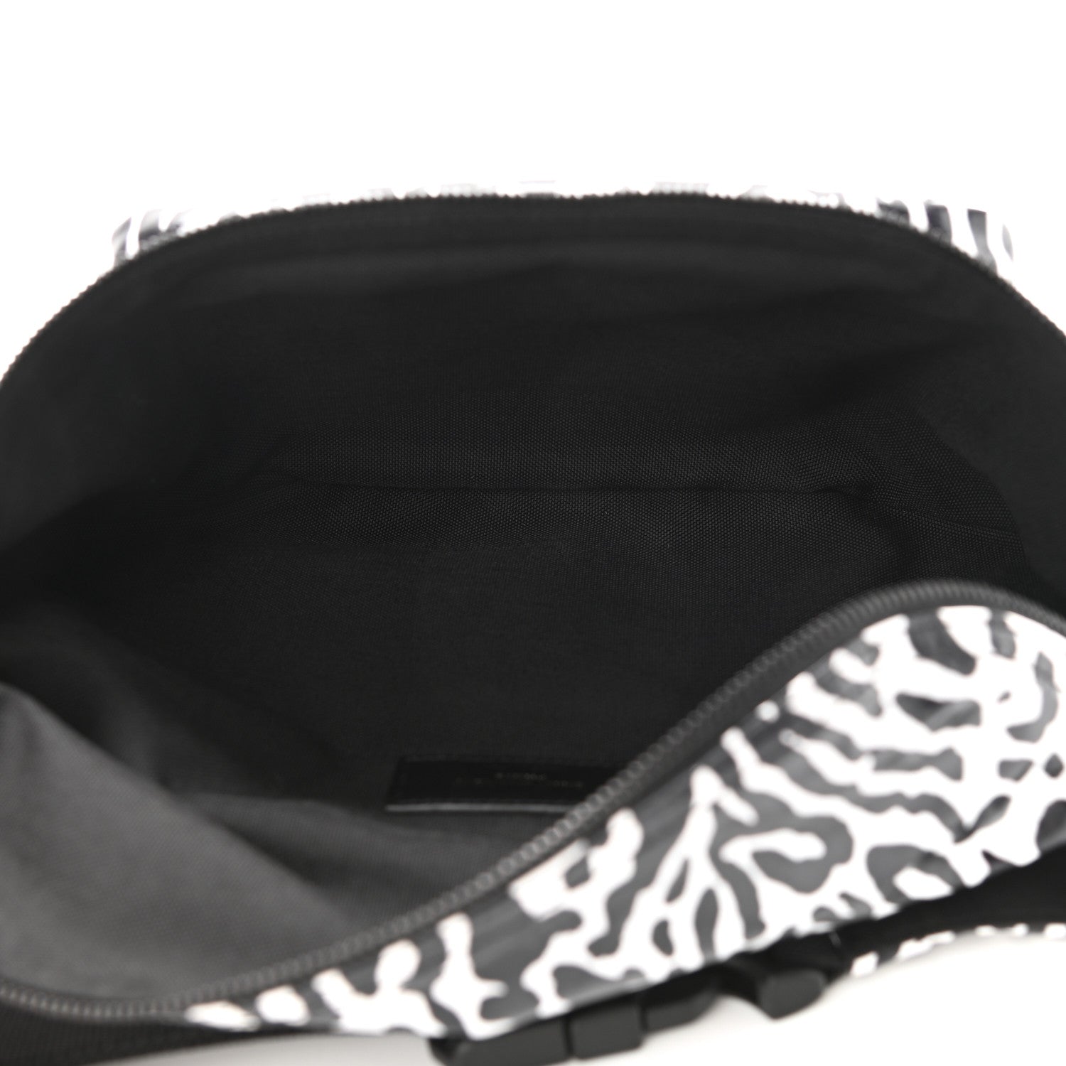 Saint Laurent Nylon Leopard Print Belt Bag Black White 5 of 9
