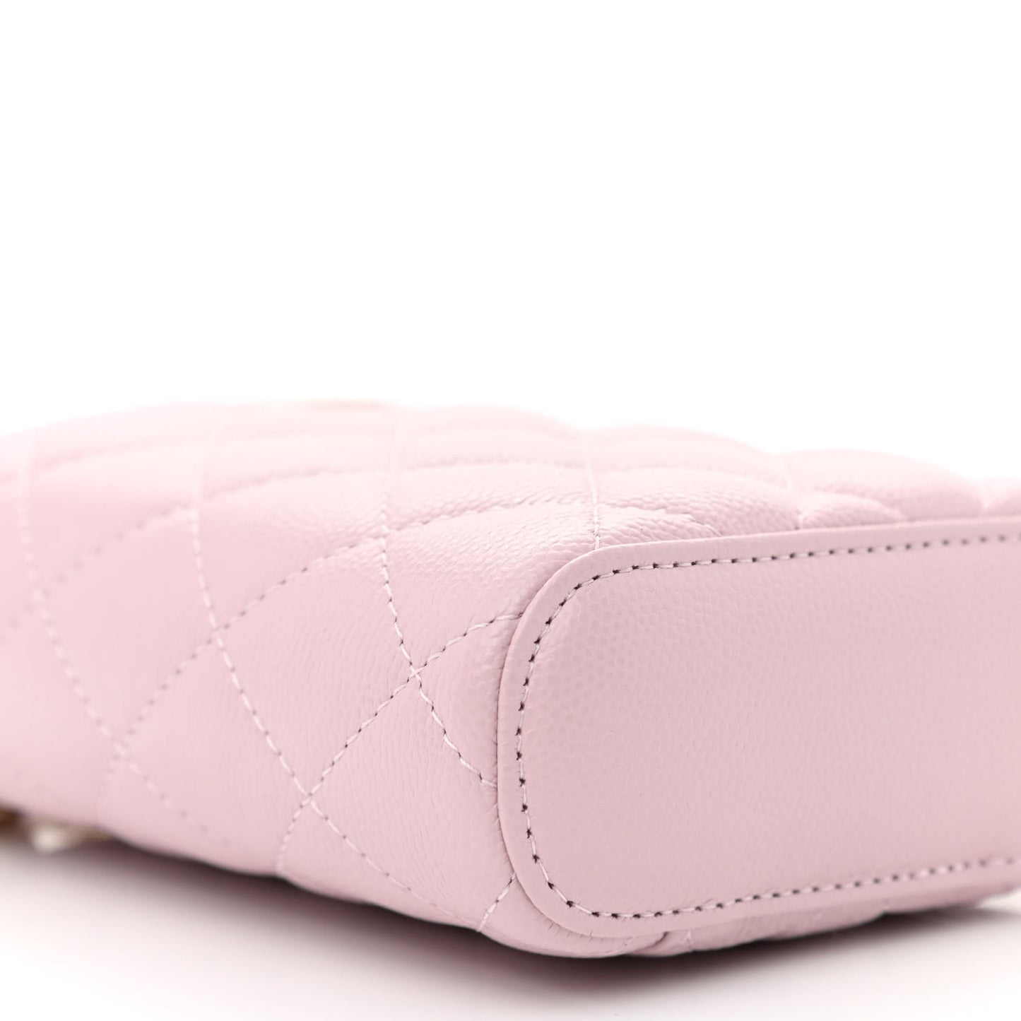 Caviar Quilted Small Vertical Coco Beauty Vanity Case With Chain Light Pink