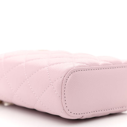 Chanel Caviar Quilted Small Vertical Coco Beauty Vanity Case With Chain Light Pink 9 of 11