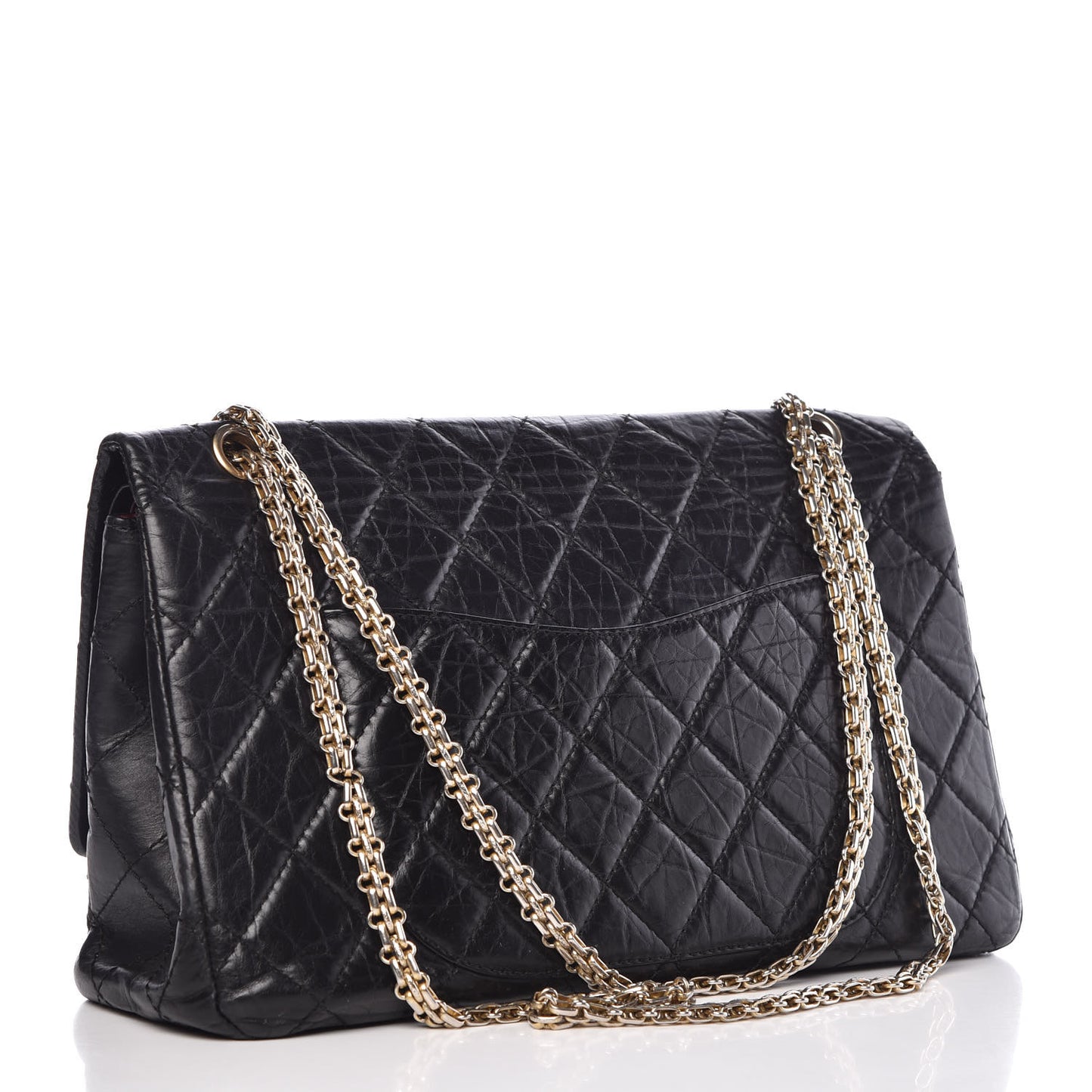 Aged Calfskin Quilted 2.55 Reissue 227 Flap Black