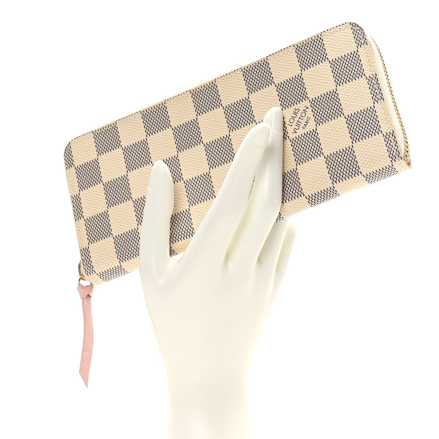 Louis Vuitton Damier Azur Clemence Wallet Rose Ballerine 2 of 8