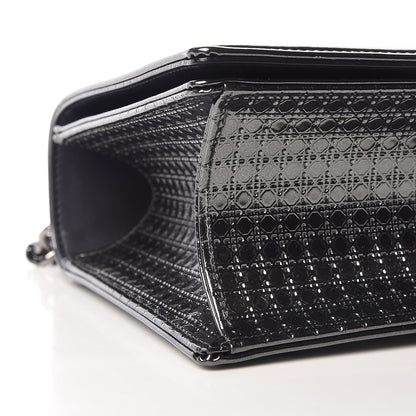 Christian Dior Metallic Patent Micro-Cannage Medium Diorama Flap Bag Graphite 9 of 11